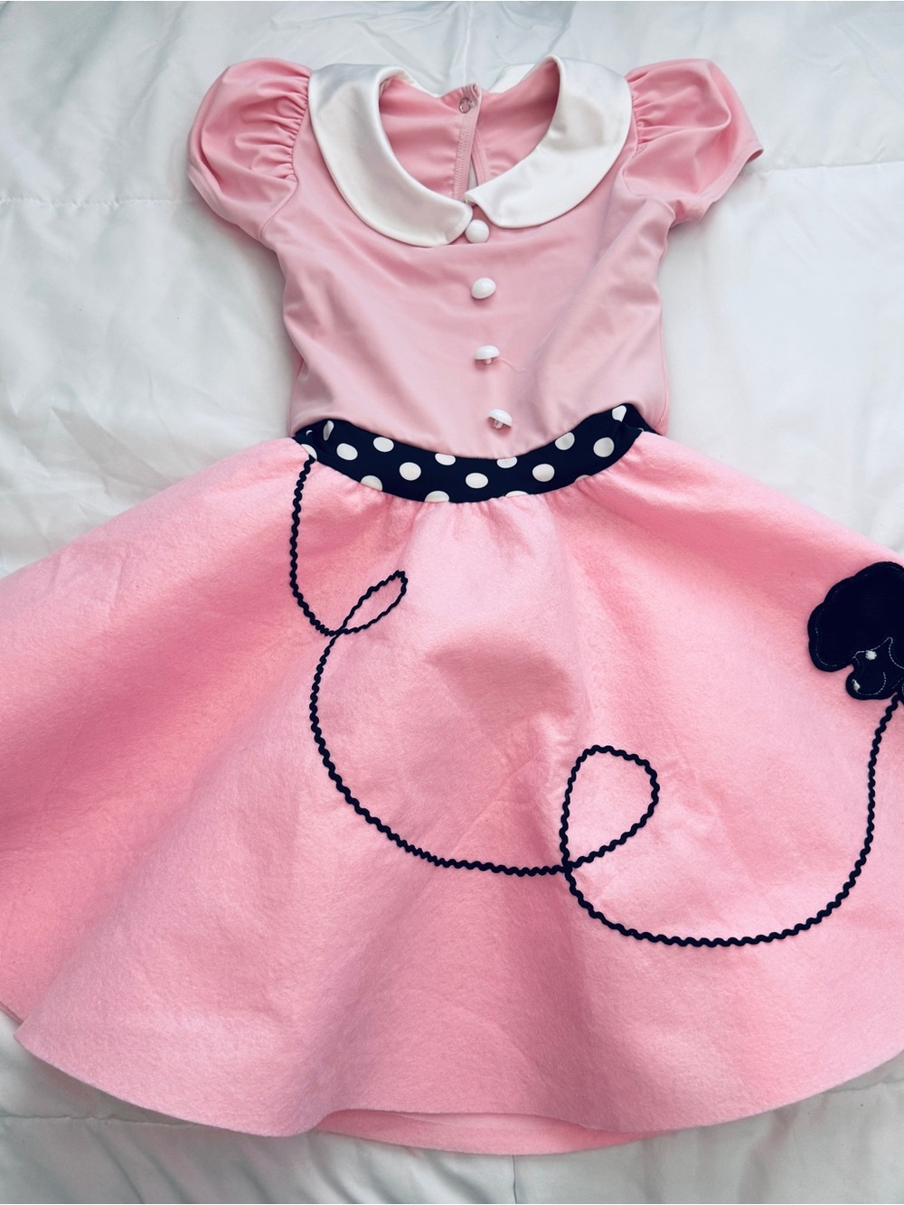 Pink Retro Poodle Circle Skirt Dress